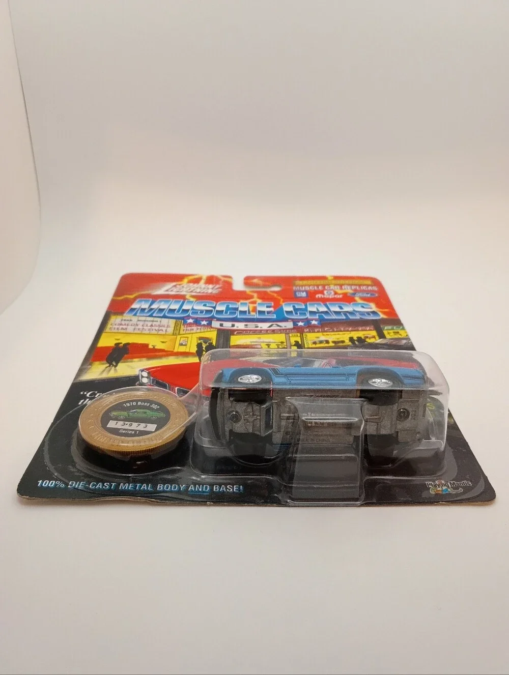 1995 Johnny Lightning MUSCLE CARS USA Series 1 1970 Ford Mustang Boss 302 Blue!